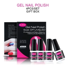 CLAVUZ Paintig Gellak одноцветное Цвет светодио дный Лампа лак для ногтей комплект 4 шт./лот замочить от уф-gelpolish тиснения Лаки Эмаль Набор