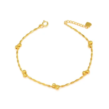 

18K gold snake bone hanging laser bead bracelet female models