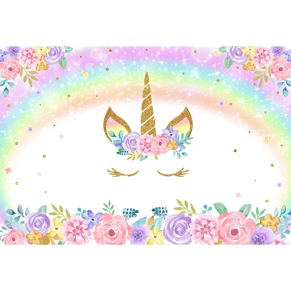Unicorn Backdrop for Photography Rainbow Birthday Party Photo Background Newborn Baby Flower Backdrops Studio Supplies Props Unicorn Backdrop for Photography Rainbow Birthday Party Photo Background Newborn Baby Flower Backdrops Studio Supplies Props
