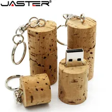 JASTER деревянный пробковый USB флеш-накопитель, деревянная бутылочная вилка, флешка, 4G 8GB 16GB 32GB 64 GB, ручка-накопитель с логотипом брелка, индивидуальный подарок
