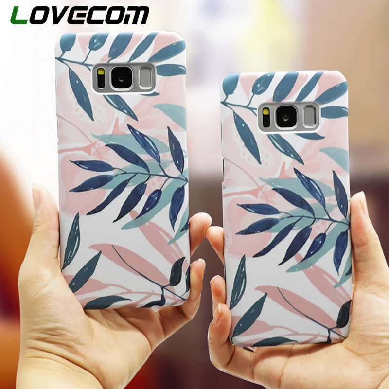 

LOVECOM Plants Leaves Print Phone case For Samsung Galaxy S6 S7 Edge Plus S8 S9 Plus Note 8 9 Matte Hard Plastic Back Cover