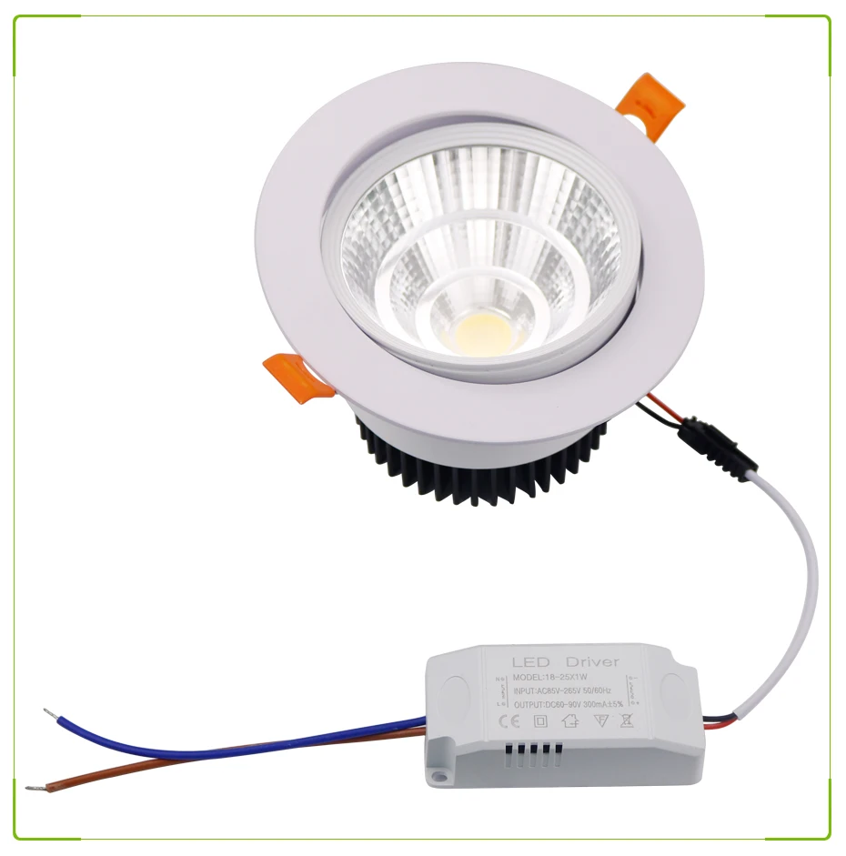 Super Bright Recessed LED Dimmable Downlight COB 5W 7W 10W 15W 20W 24W LED Spot light LED Decoration Ceiling Lamp AC85-265V