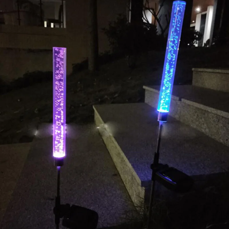 Waterproof LED Solar light Solar Power Tube Lights Lamps Acrylic Bubble Pathway Lawn Landscape Garden Stick Stake Solar lamp (2)