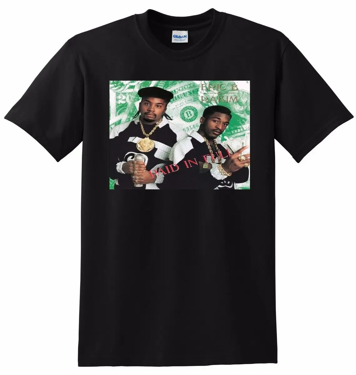 ERIC B и RAKIM футболка Оплаченная в полной обложке альбома Футболка маленький
