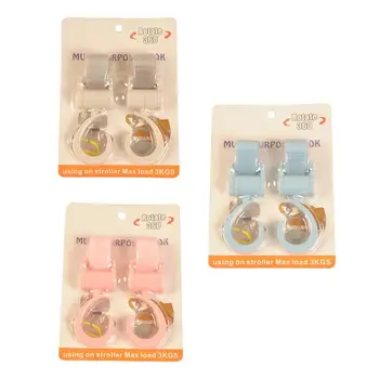 

2 Pcs Stroller Hook Baby Cart Accessories 360 Degree Non-slip Big Umbrella Carriage Velcro Hooks