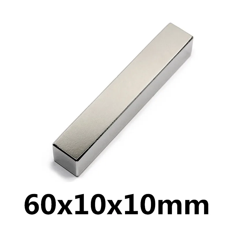 

1Pcs 60x10x10mm Super Powerful Small Neodymium Magnet Block Permanent N35 NdFeB Strong Cuboid Magnetic Magnets60mm x 10mm x 10mm