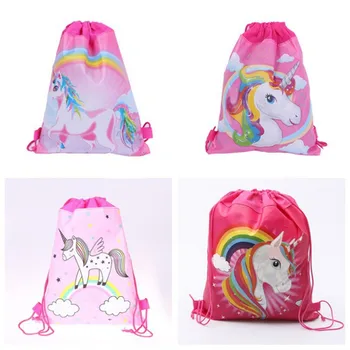 

Cute Animal Non-woven Bag Backpack Kids Travel School Decor Drawstring Gift Bag Make Up Cosmetic Storage Organizer Holder