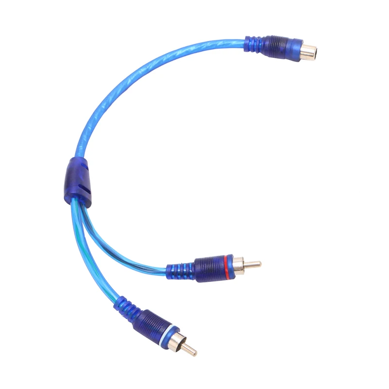 

1 Female RCA 2 Male Splitter Connector Stereo Audio Signal Adapter Cable Wire