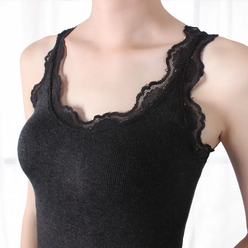 Lace knitted vest body thread all-match halter top sleeveless strap top female tank top autumn winter women camisole