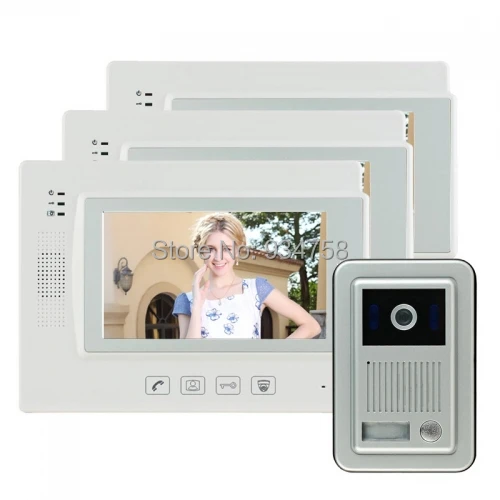 

7 Inch Security Home Video Wired Intercom System Door Phone Doorbell IR Camera Monitor 1V3