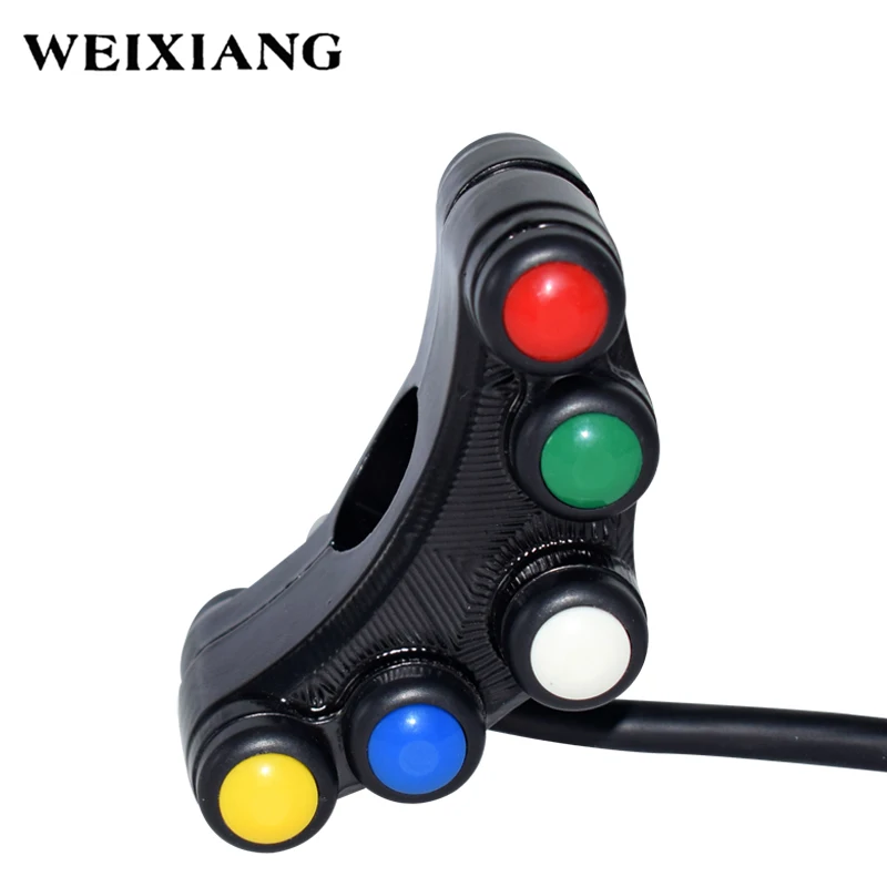 

7/8" 22mm Motorcycle Switches Handlebar Control Switch Button For Headlight Turn Signal Fog Light Horn ON OFF Start Kill
