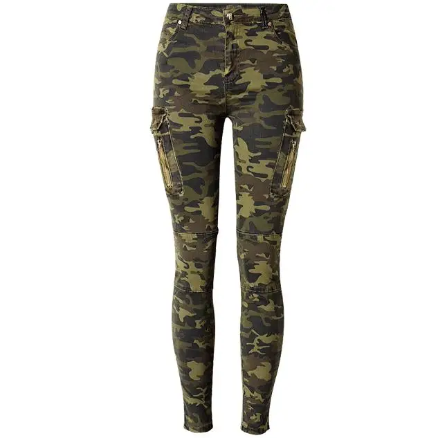 military Jeans Women Skinny Camouflage Jeans Women Pencil Stretch Army