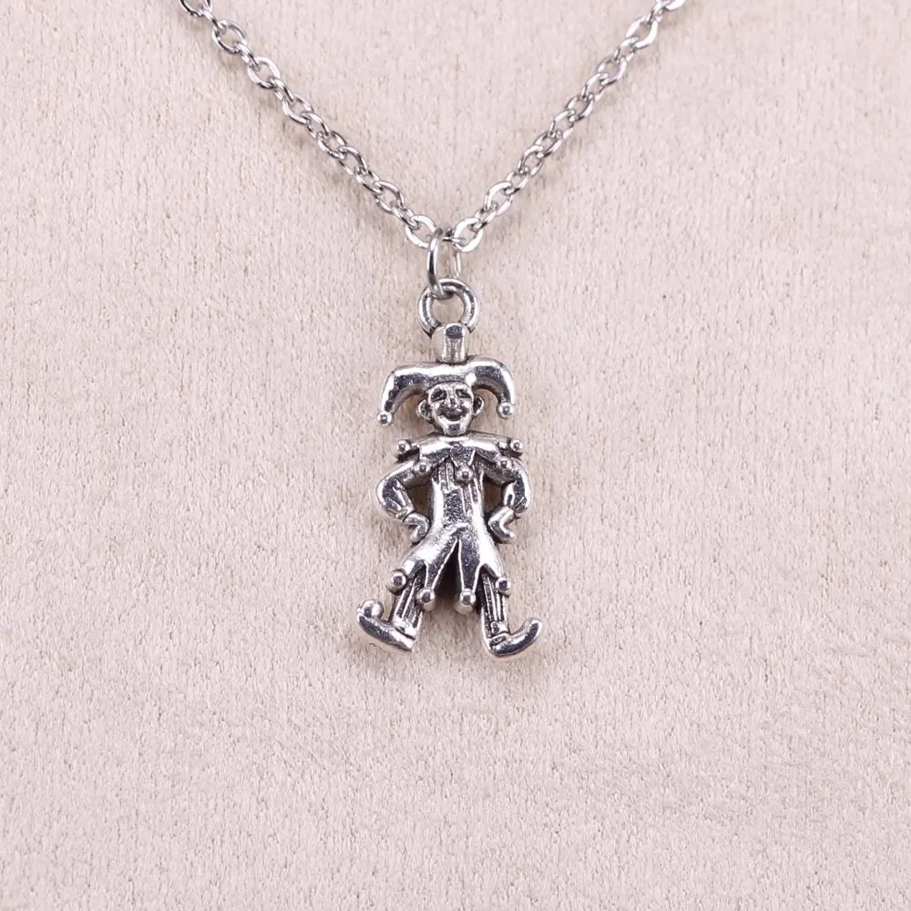 

New Fashion Silver Pendant clown joker jester 25*12mm Necklace Women Exquisite Choker Necklace Jewelry