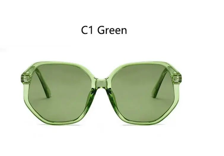 Зеленые женские солнцезащитные очки, Модные фирменные дизайнерские прозрачные оправы, яркие цвета, женские мужские солнцезащитные очки, роскошные прозрачные очки - Цвет линз: c1 green green