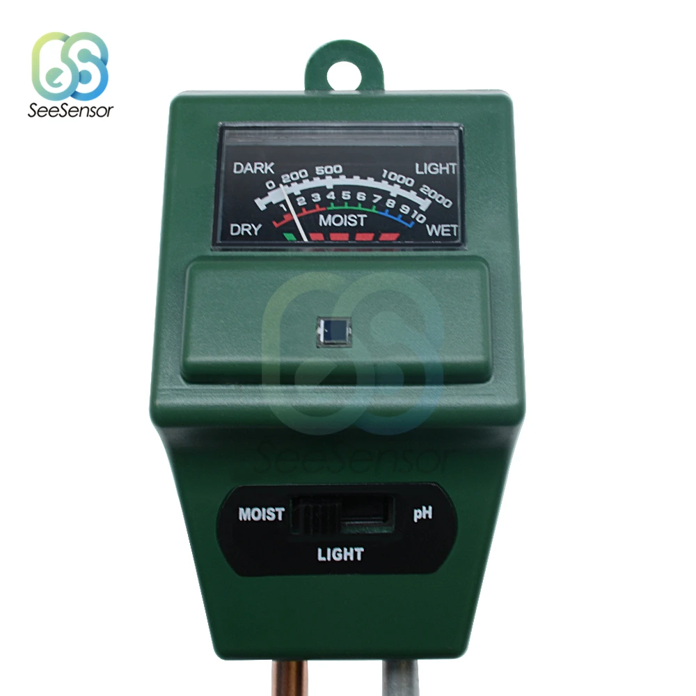 

3 in 1 Plant Flowers Soil Water Moisture PH Tester humidity Light Test Meter Sensor Hydroponics Analyzer Gardening Detector