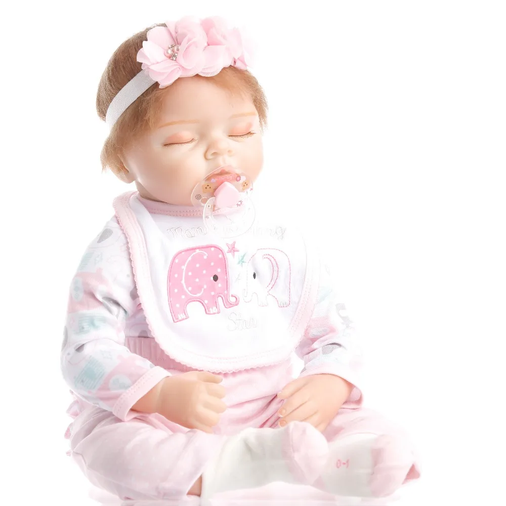 SanyDoll 22 дюймов 55 см, Возрожденный силикон куклы, Реалистичная кукла Возрожденные Младенцы для детей игрушки Спящая кукла