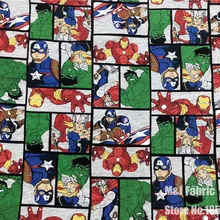 170*100 см Мягкая Трикотажная хлопковая ткань с принтом «мстители», «Халк», «Железный человек», «Капитан Америка» для шитья, Детская футболка в стиле пэчворк для мальчиков