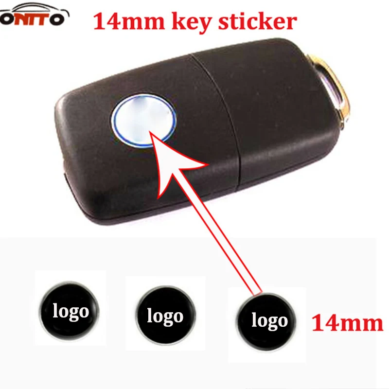 

1pcs 1.4cm Decoration 3D car key Sticker for Jaguar Honda Jeep Kia Dodge Peugeot Toyota Audi SEAT Suzuki Skoda Opel
