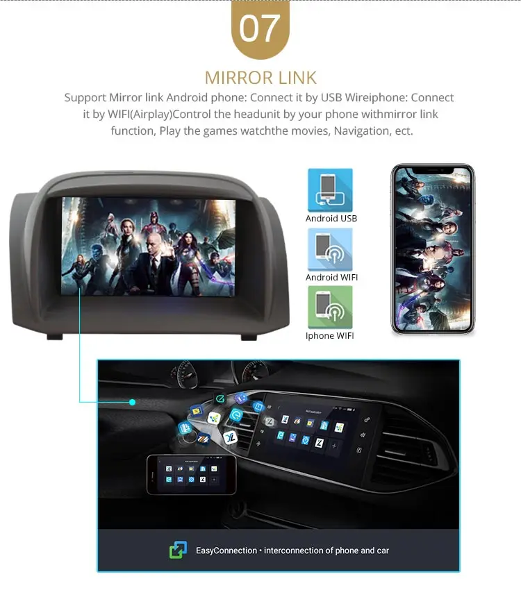 Cheap LJDA Android 9.0 Car DVD Player For FORD Fiesta 2008-2017 GPS Navigation 2 Din Car Radio Multimedia WIFI Stereo IPS Headunit RDS 9