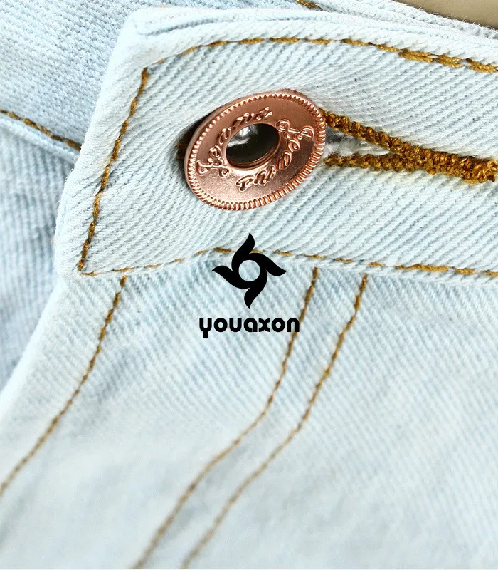 1997 Youaxon женские модные короткие джинсовые шорты с высокой талией и заклепками