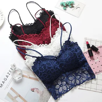 

Sexy Floral Lace BH Bras for Women Full Cup Embroidery Solid Colour Padded Push-up Bra Female Bralette Lingerie Woman Intimates