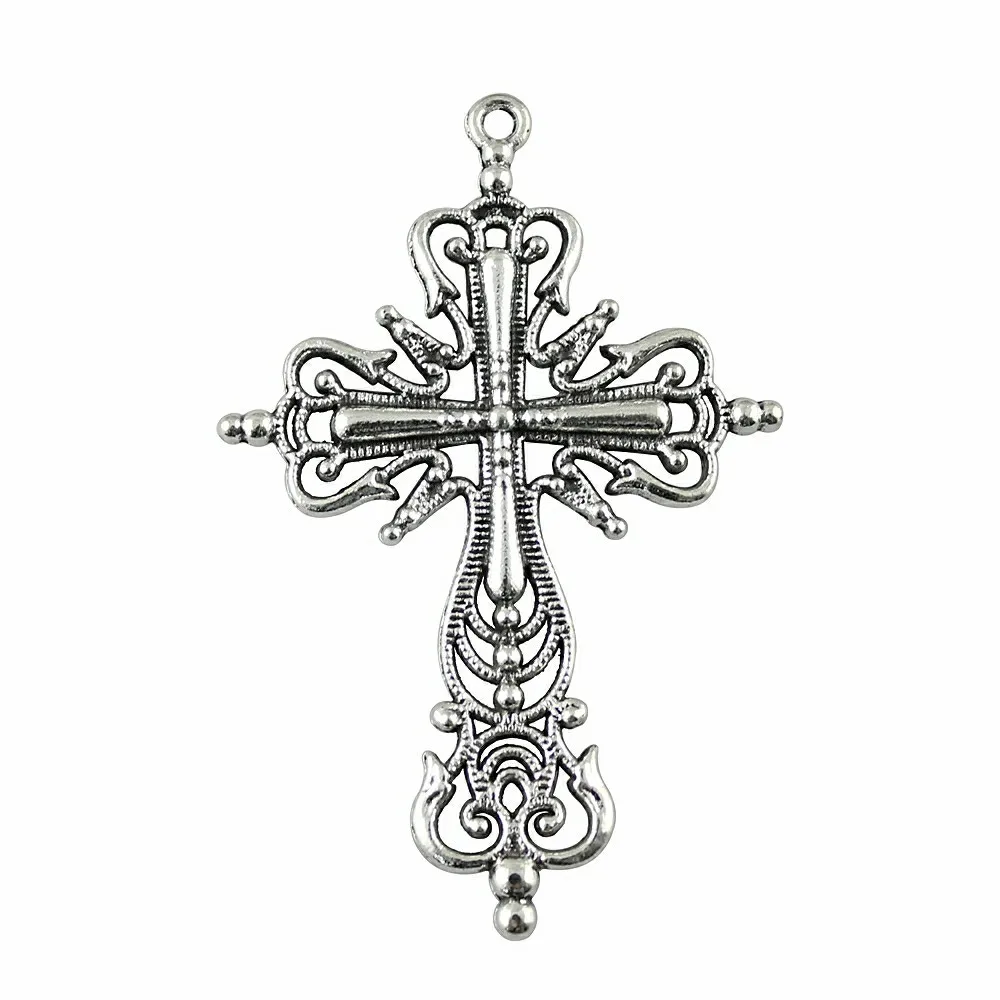 

WYSIWYG 2pcs 64x43mm Cross Charm Men Large Cross Charm Pendants Big Cross Charm Vintage DIY Accessories For Jewelry Making