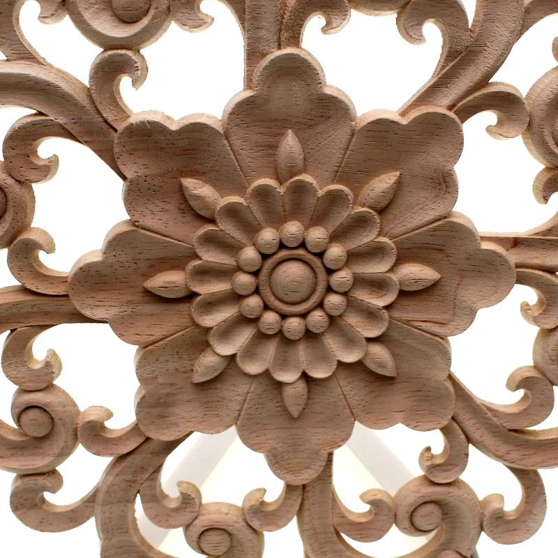 RUNBAZEF мебель резьба по дереву аппликации Винтаж Морской Декор Двери шкафа Твердые наклейки цветочный узор резные ремесла