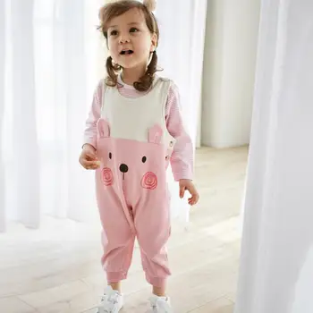 

Baby Girls Clothes Sets long sleeve T-shirt+Cartoon Overalls Two-pieces Sets Newborn Toddler Jumpsuits Infant Kids Outfits Y768