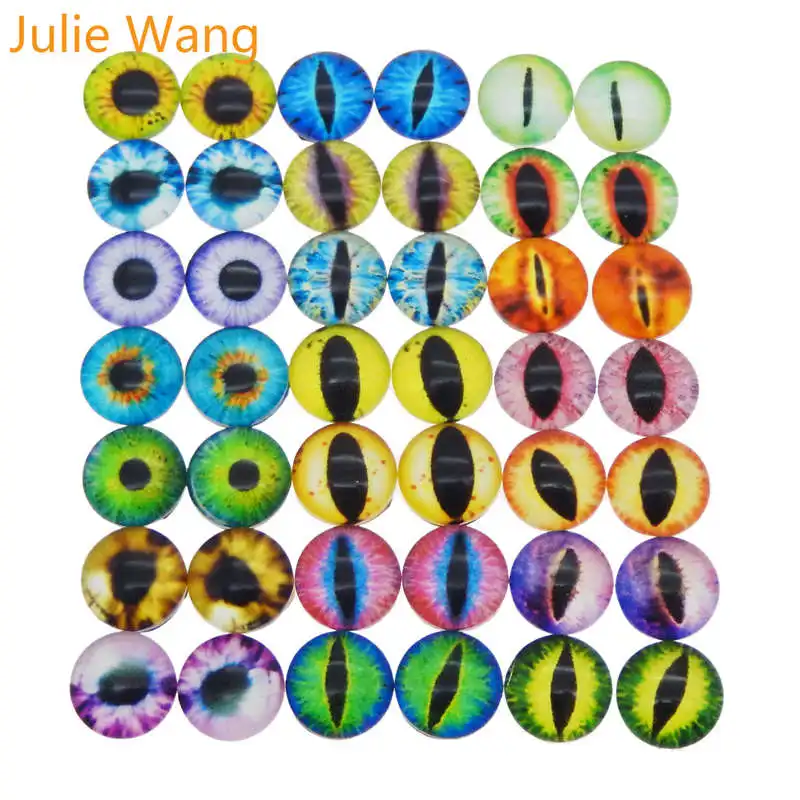 Julie Wang 10 25 мм кабошоны доступные круглые стеклянные драконы ящерица лягушка яркие