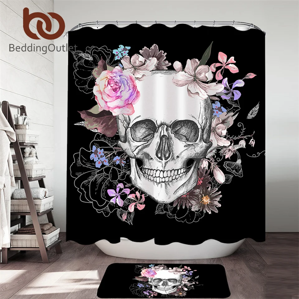 BeddingOutlet занавеска для ванной комнаты с цветочным рисунком 2 шт. коврик цветами