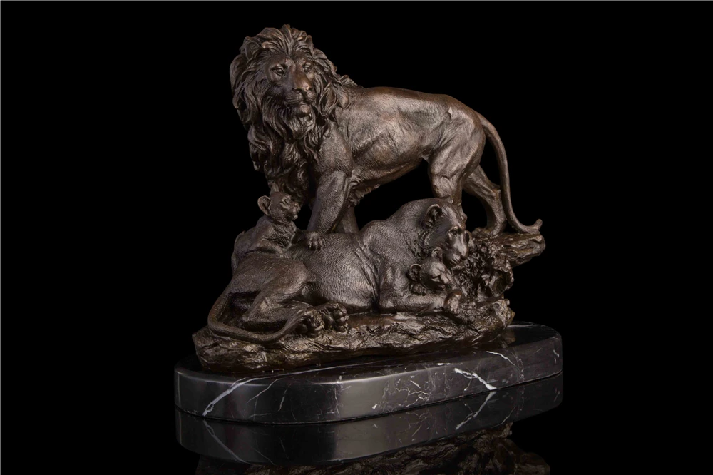 100 pure copper the lion family bronze lion sculpture decoration