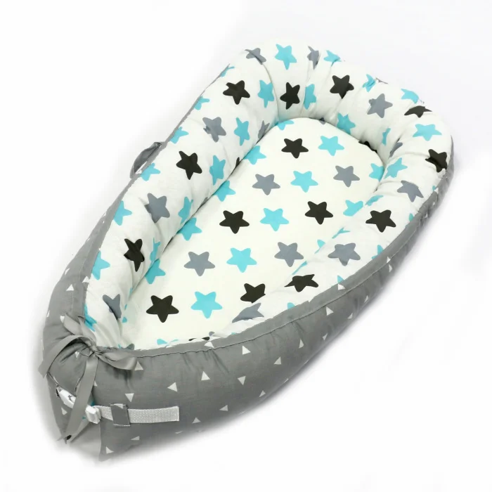 Детская кроватка-гнездо переносная съемная и моющаяся кроватка дорожная кровать для детей Младенческая Детская Хлопковая Колыбель - Цвет: Colorful stars