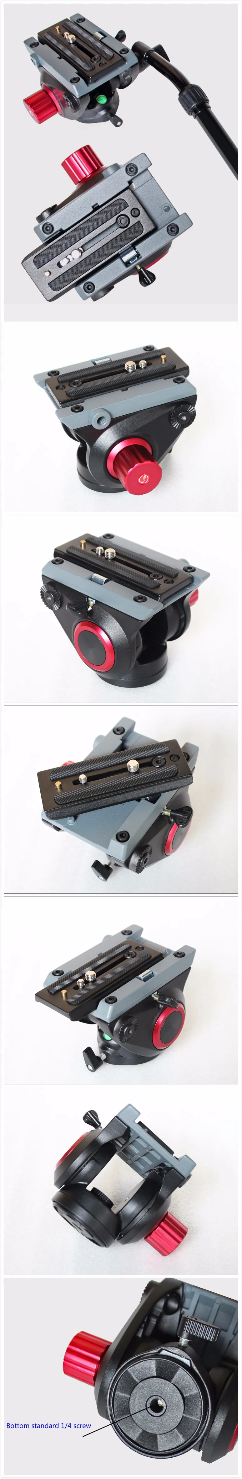 Видеокамера демпфирующая жидкость Штативная головка гидравлическая головка для слайдера монопод DSLR Камера съемка видео MTX718 для Manfrotto 500AH