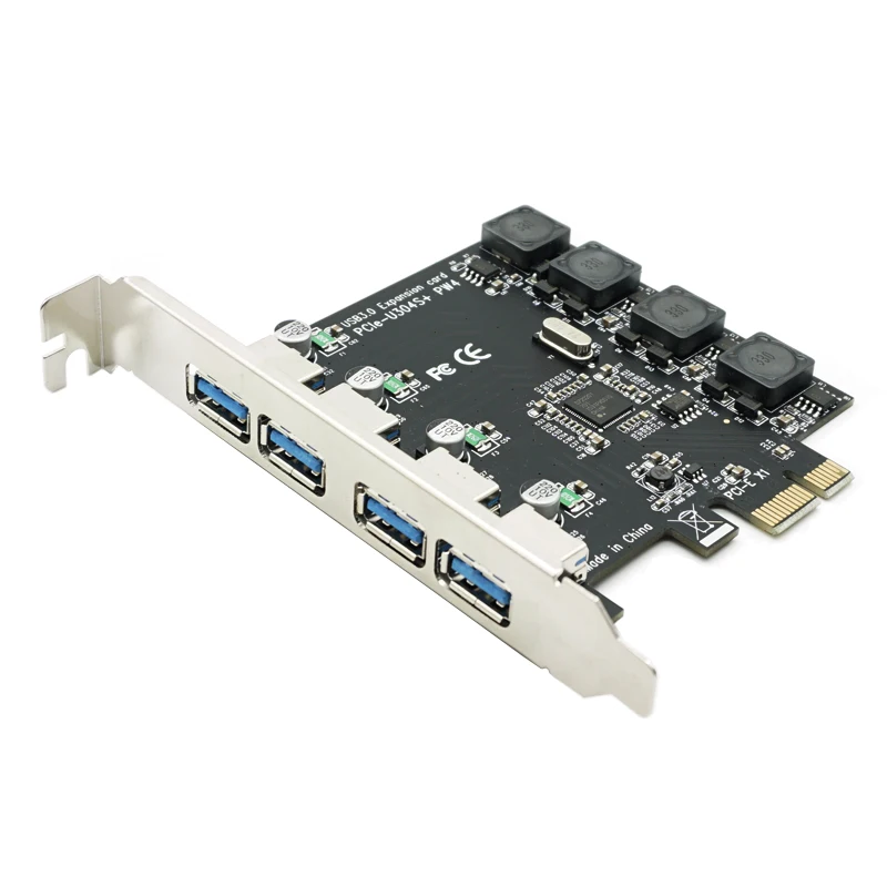 

Good quality PCI Express 4 USB 3.0 Card PCI-e to External 4-Port USB3.0 Convertor NEC D720201 pcie No external Power Supply