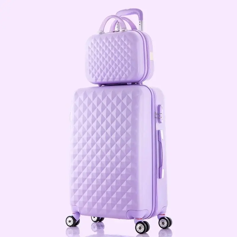 kids Lovely Rolling luggage set women trolley suitcase girls pink cute  spinner brand carry on luggage travel bag vs cosmetic bag - AliExpress