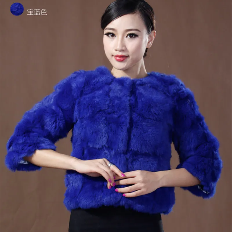 Natural rabbit fur coat 2017new rabbit fur coat Slim short clothing