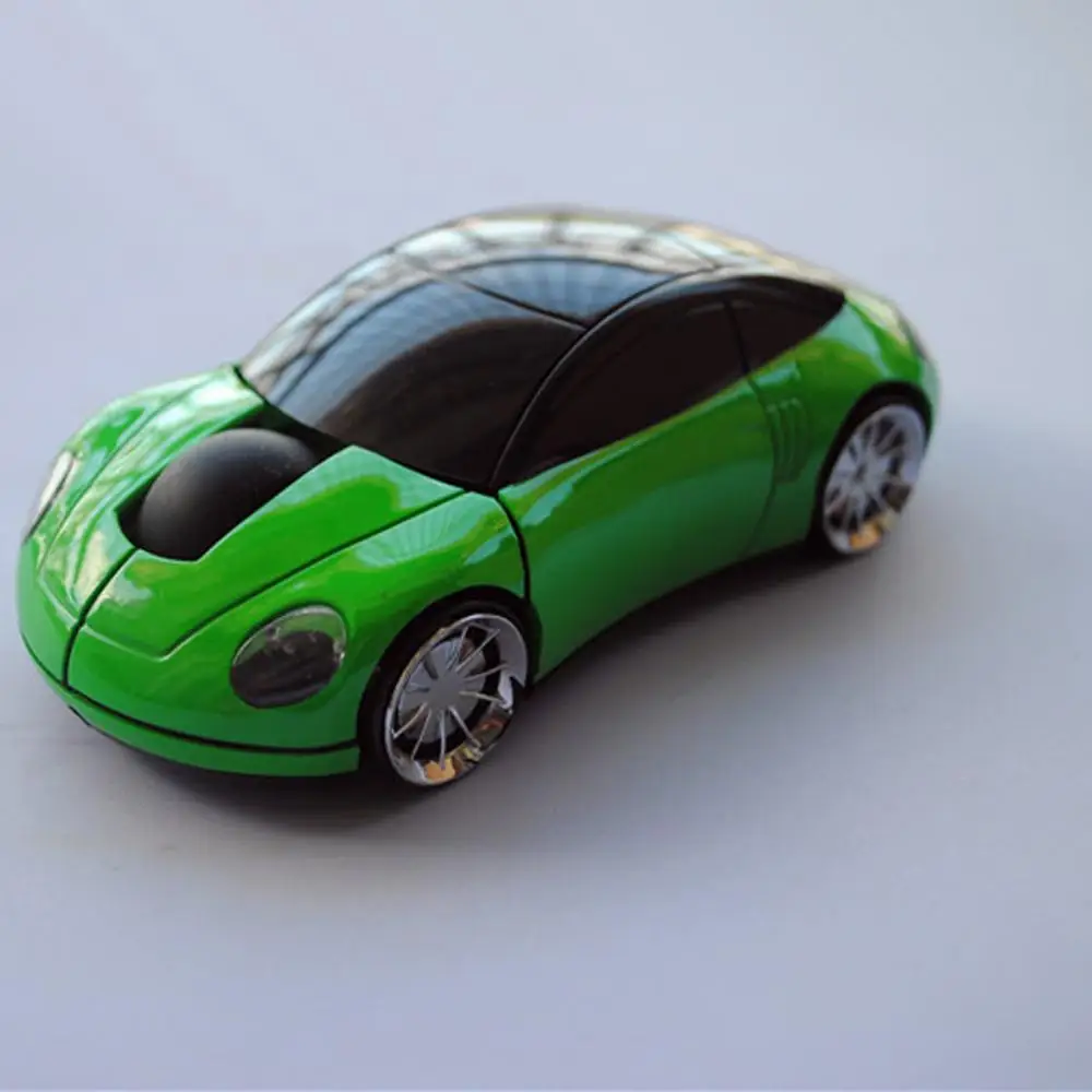 Портативная беспроводная мышь для ПК, ноутбука, мыши 2,4 ГГц, USB, оптическая компьютерная игровая мышь, приемник, форма мини-автомобиля, кнопка - Цвет: Green