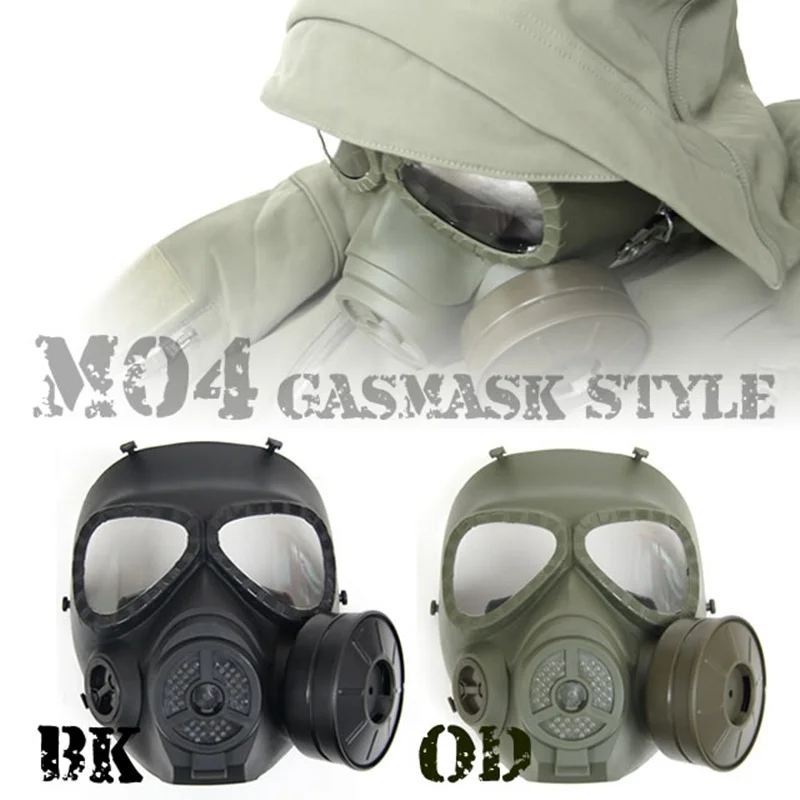 M04 Toxic Skull Tactical Full Face Gas Mask With Fan CS Wargame Hunting