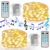 5M 10M Sound Activated LED Music String Lights Battery/USB Operated Copper wire Christmas Holiday ligths for home Wedding Party ► Photo 1/6