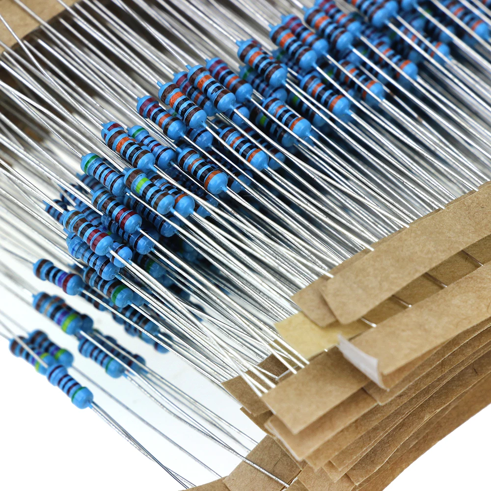 1/4W Resistance metal film resistor metal film resistors 1% Metal Film Resistor Pack Assorted Kit 30 Kinds 1K 10K 100K 220ohm 1M Resistors For School Education Lab DIY
