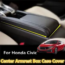 Черный подлокотник центральная консоль крышка кожа ПУ искусственная для Honda/Civic