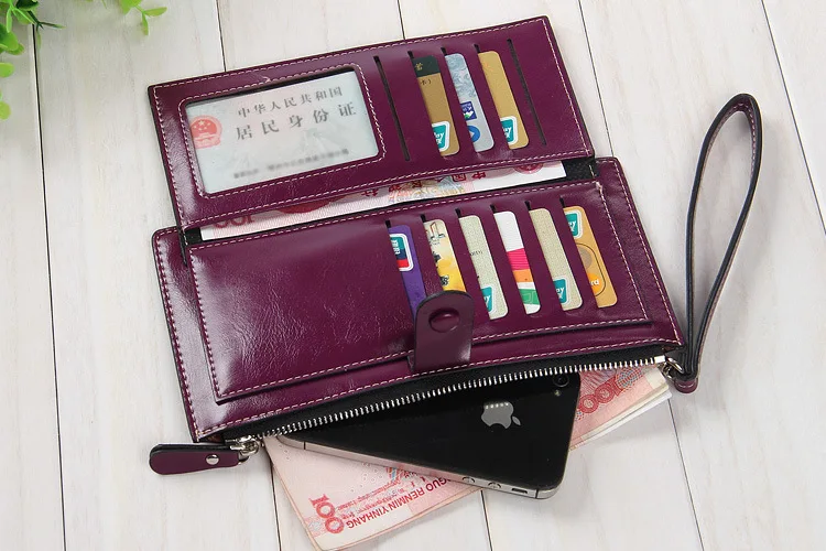 Baellerry Brand Women Long PU Leather Wallet Dollar Price Carteira Clutch Coin Purse Female Wristlet Hand Bag Card Holder