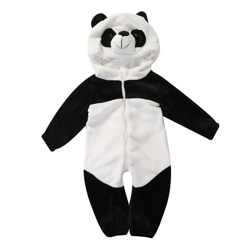 

2018 Cute Newborn Baby Boy Girl Rompers Animal Panda One Piece Long Sleeve Bebes Rompers Hot Winter Kid Baby Cotton Clothes 0-3Y