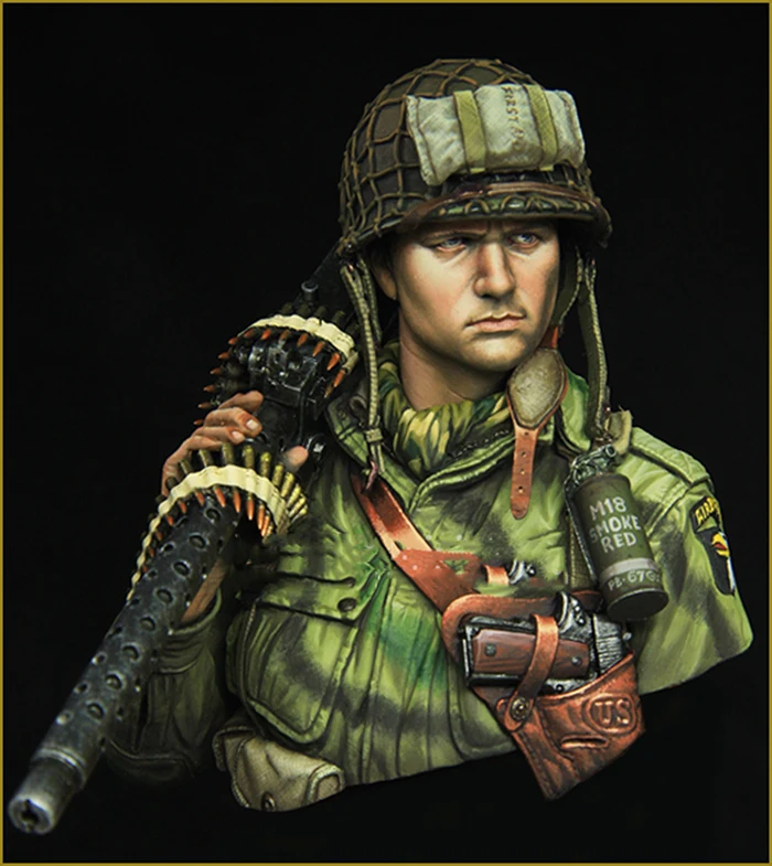 

Unpainted Kit 1/10 ancient warrior bust winter 1944 Resin Figure miniature garage kit