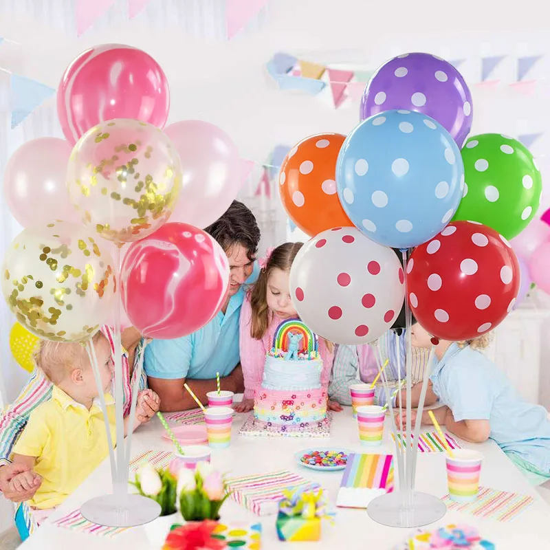 1 Набор, 7 трубок, колонна-подставка для воздушных шаров, декор для свадьбы, дня рождения, прозрачный пластиковый держатель для воздушных шаров, аксессуары для шариков