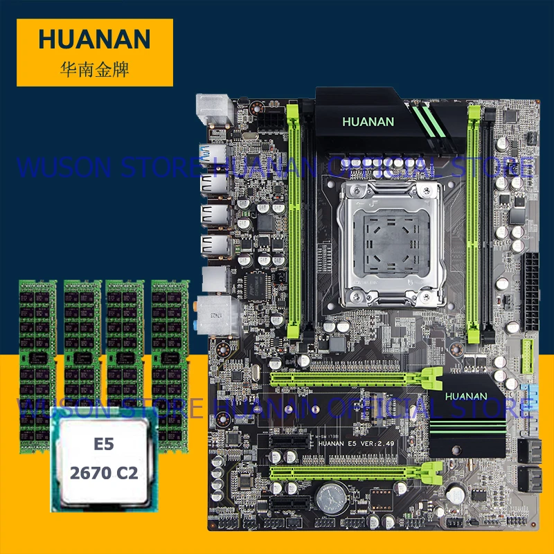 Computer DIY marke HUANAN ZHI rabatt X79 motherboard mit M.2 slot CPU Intel Xeon E5 2670 C2 2,6 GHz RAM 32G (4*8G) 1600 RECC Kaufen