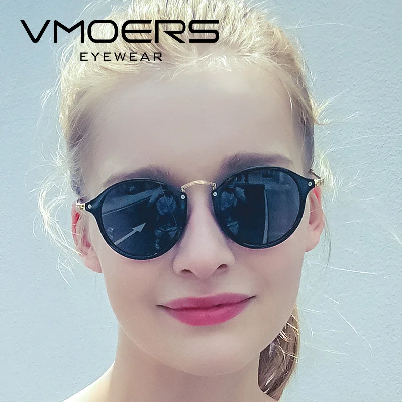 

VMOERS Female Black Round Sunglasses for Women Vintage Classic Designer Sun Glasses For Women Retro Brand Lunette Shades Ladies
