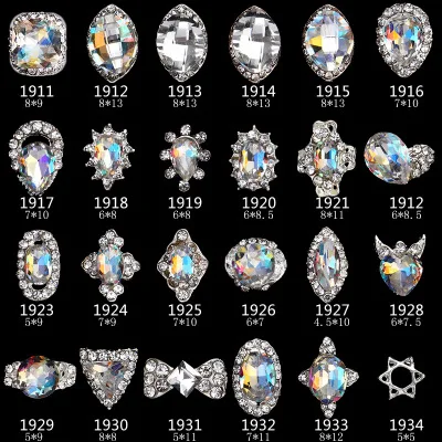 Zircão de Vidro Pces Nova Cristal Decorativo Strass Oval Lágrima Glitter Liga Diamante Unha Arte Suprimentos y 1911 1934- 100 2020 ab 2 Cheap Strass e decorações