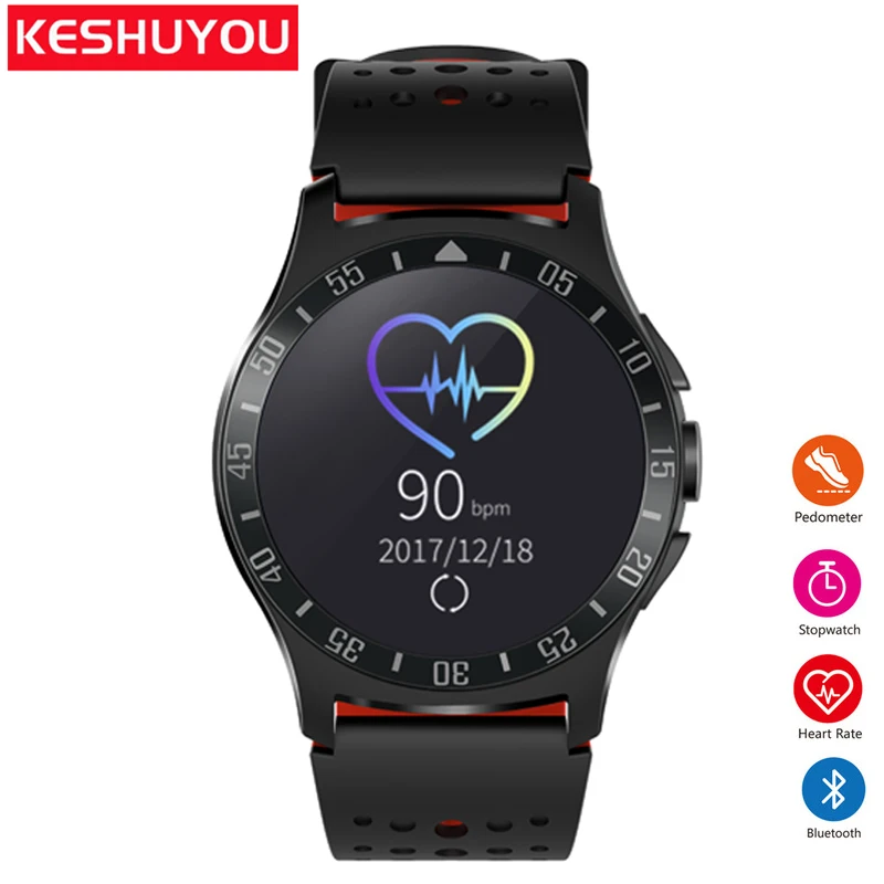KESHUYOU спортивные Смарт-часы для мужчин монитор сердечного ритма шагомер relogio smartwatch TS1 поддержка SIM TF карта для телефона android