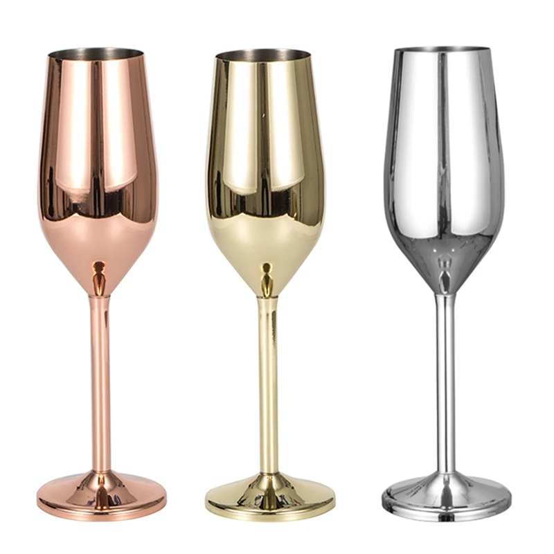 

Champagne Metal Goblet Wine Glasses Stainless Steel Goblet Juice Drink Champagne Goblet Party Barware Kitchen Tool